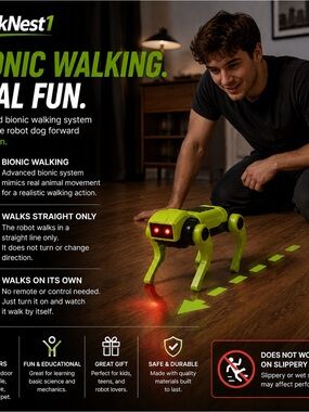 READ THE DESCRIPTION Green Walking Robot Dog Toy - Interactive Bionic Pet
